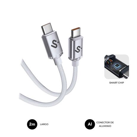 CABLE SUBBLIM OPTIMUS 60W C-C 2M WHITE - Imagen 2 de 8 CABLE SUBBLIM OPTIMUS 60W C-C 2M WHITE - Imagen 2 de 8