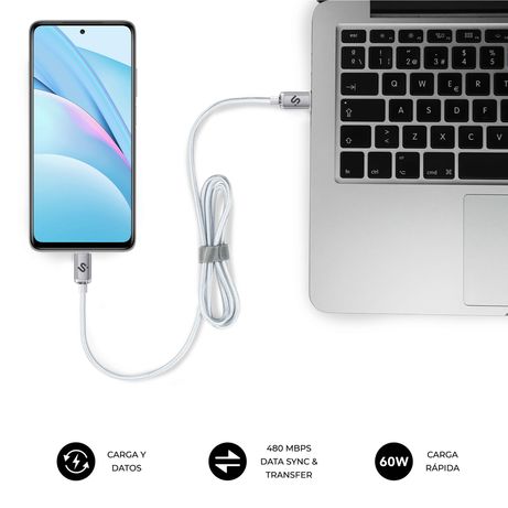 CABLE SUBBLIM OPTIMUS 60W C-C 2M WHITE - Imagen 6 de 8 CABLE SUBBLIM OPTIMUS 60W C-C 2M WHITE - Imagen 6 de 8