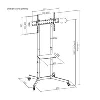 Miniatura 8 de AISENS Soporte De Suelo Eco Con Rueda  Bandeja Para DVD Para Monitor TV 45kg De 37 70  Negro