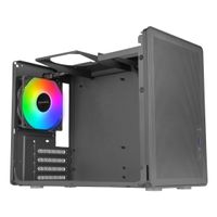 Miniatura 5 de CAJA MICROATX MARS GAMING MCXPS CRISTAL TEMPLADO MESH GPU 280-360mm 1x3.5 2x2.5 NEGRO