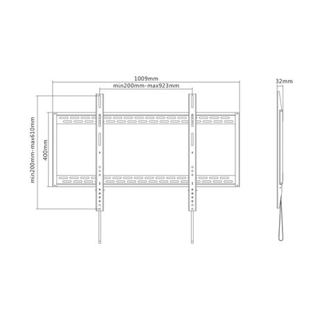 AISENS Soporte de Pared Eco Ultra Delgado Para Monitor/TV 130kg De 60-100, Negro - Imagen 6 de 6 AISENS Soporte de Pared Eco Ultra Delgado Para Monitor/TV 130kg De 60-100, Negro - Imagen 6 de 6