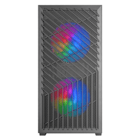 Miniatura 1 de CAJA MICROATX GAMING MARS GAMING MCVORTEX CRISTAL TEMPLADO FRONTAL MESH GPU 273mm 1x3.5 2x2.5 NEGRO