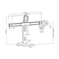 Miniatura 7 de AISENS Soporte De Mesa Pro Contrapeso Giratorio E Inclinable Para 2 Monitores 6kg De 17-27P Negro