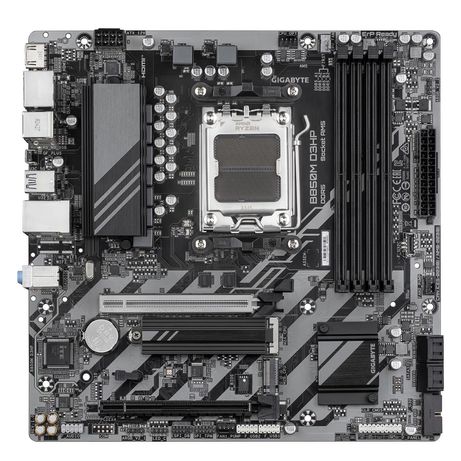 Placa AMD GIGABYTE B850M D3HP Placa Base - Procesadores AMD Ryzen Serie 9000, 5+2+2 fases VRM digitales, hasta 8200MHz DDR5 (OC), 1xPCIe 5.0 + 1 - Imagen 3 de 5 Placa AMD GIGABYTE B850M D3HP Placa Base - Procesadores AMD Ryzen Serie 9000, 5+2+2 fases VRM digitales, hasta 8200MHz DDR5 (OC), 1xPCIe 5.0 + 1 - Imagen 3 de 5