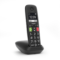 Miniatura 1 de TELEFONO FIJO INALAMBRICO GIGASET E290 TECLAS GRANDES Y PANTALLA DE ALTA VISIBILIDAD 150 CONTACTOS NEGRO