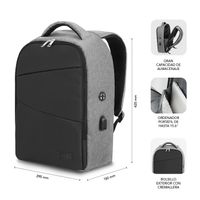 Miniatura 5 de MOCHILA PORTATIL 16´´ SUBBLIM NEGRA ANTIROBO