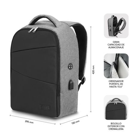 MOCHILA PORTATIL 16´´ SUBBLIM NEGRA ANTIROBO - Imagen 5 de 6 MOCHILA PORTATIL 16´´ SUBBLIM NEGRA ANTIROBO - Imagen 5 de 6