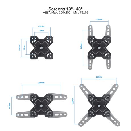 Tooq LP1345TN-B Soporte pared pantallas 13-43 - Imagen 3 de 11 Tooq LP1345TN-B Soporte pared pantallas 13-43 - Imagen 3 de 11
