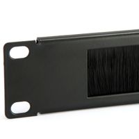 Miniatura 4 de PANEL PASACABLES CON CEPILLO EQUIP 1U CON BARRA DE SOPORTE RACK19" COLOR NEGRO