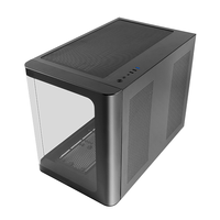 Miniatura 1 de MARS GAMING  MC-FUSIONM, Caja Gaming Micro-ATX, Ventana Lateral y Frontal Curvo de Cristal Templado Continuo, Minitorre PC Doble Cámara, Soporte Refri