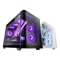 Miniatura 3 de MARS GAMING  MC-FUSIONM, Caja Gaming Micro-ATX, Ventana Lateral y Frontal Curvo de Cristal Templado Continuo, Minitorre PC Doble Cámara, Soporte Refri