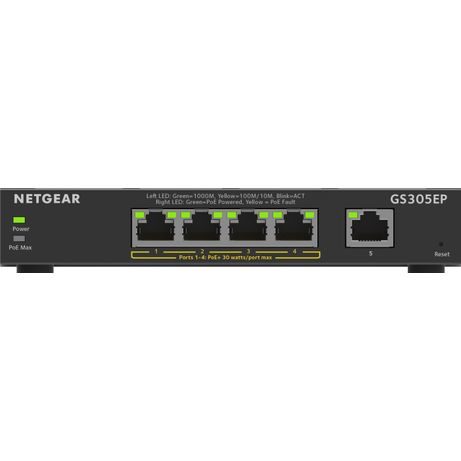 ProSafe Gigabit Ethernet Switch 5 puertos 4 x PoE+ (63W) (Sobremesa) Monitorizaci n VLAN - Imagen 3 de 8 ProSafe Gigabit Ethernet Switch 5 puertos 4 x PoE+ (63W) (Sobremesa) Monitorizaci n VLAN - Imagen 3 de 8