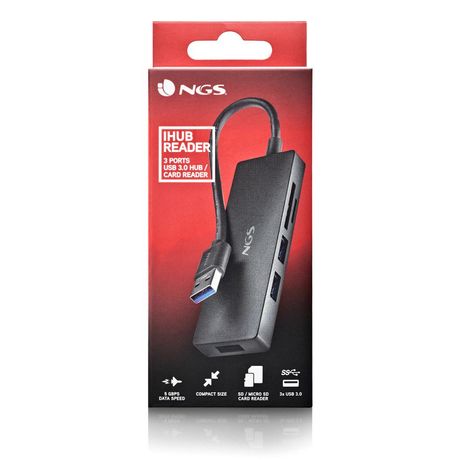 HUB USB 3.0 NGS IHUBREADER CON LECTOR DE TARJETA SD Y MICRO SD Y 3 PUERTOS USB 3,0 CABLE 190MM - Imagen 7 de 8 HUB USB 3.0 NGS IHUBREADER CON LECTOR DE TARJETA SD Y MICRO SD Y 3 PUERTOS USB 3,0 CABLE 190MM - Imagen 7 de 8