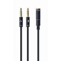 Miniatura 2 de CABLE ADAPTADOR GEMBIRD-HEMBRA 4PINES 3,5MM A 2 STEREO 3,5MM NEGRO, C.METALIC