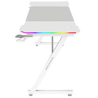 Miniatura 2 de MESA MARS GAMING MGDX160RGBW CHASIS ACERO 160x60x75 FIBRA DE CARBONO RGB MANDO GESTION CABLES BLANCO