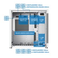 Miniatura 10 de CAJA SEMITORRE/ATX COOLBOX MP1 S/FUENTE USB3.2 BLANCA