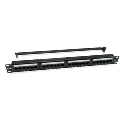 PATCH PANEL 24 PUERTOS UTP CATEGORIA 6 1U COLOR NEGRO