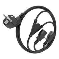 Miniatura 3 de CABLE ALIMENTACION CPU AISENS CEE7/M-2XC13/H NEGRO 1,8mts