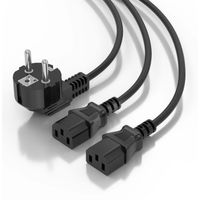 Miniatura 4 de CABLE ALIMENTACION CPU AISENS CEE7/M-2XC13/H NEGRO 1,8mts