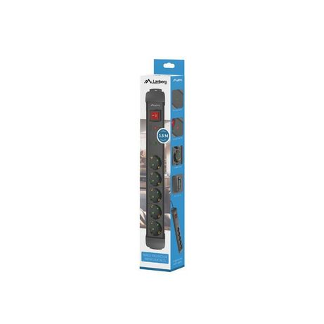 REGLETA LANBERG SP1 5 TOMAS SCHUKO PROTECCION HASTA 2500W NEGRA 1.5M - Imagen 6 de 7 REGLETA LANBERG SP1 5 TOMAS SCHUKO PROTECCION HASTA 2500W NEGRA 1.5M - Imagen 6 de 7