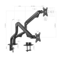 Miniatura 4 de AISENS Soporte De Mesa Eco Contrapeso Giratorio E Inclinable Para Monitor TV 8kg  3 Pivotes  2 Brazos  De 17 32  Negro