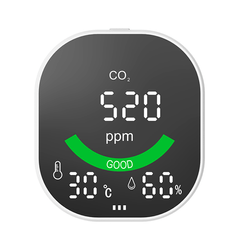 LEOTEC MEDIDOR DE CO2 CON SENSOR NDIR Infrarrojos (Pantalla LCD -Temperatura-Humedad-Bateria 1600mAh)