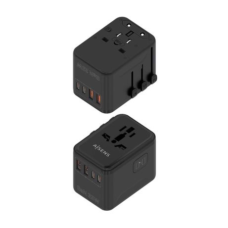 ADAPTADOR AISENS ENCHUFE UNIVERSAL VIAJE CARGADOR USB GAN 25W NEGRO - Imagen 3 de 8 ADAPTADOR AISENS ENCHUFE UNIVERSAL VIAJE CARGADOR USB GAN 25W NEGRO - Imagen 3 de 8