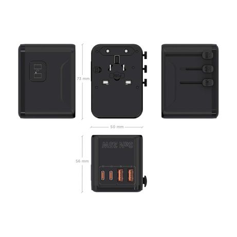 ADAPTADOR AISENS ENCHUFE UNIVERSAL VIAJE CARGADOR USB GAN 25W NEGRO - Imagen 6 de 8 ADAPTADOR AISENS ENCHUFE UNIVERSAL VIAJE CARGADOR USB GAN 25W NEGRO - Imagen 6 de 8