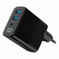 Miniatura 4 de CARGADOR RAPIDO USB GEMBIRD GAN DE 3 PUERTOS Y 30 W, LCD, NEGRO