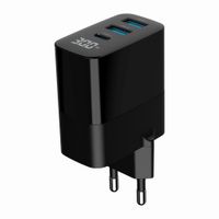 Miniatura 7 de CARGADOR RAPIDO USB GEMBIRD GAN DE 3 PUERTOS Y 30 W, LCD, NEGRO