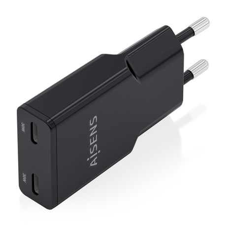 CARGADOR AISENS GAN ULTRA DELGADO 30W 2XUSB-C PD3.0 QC4.0 NEGRO - Imagen 3 de 7 CARGADOR AISENS GAN ULTRA DELGADO 30W 2XUSB-C PD3.0 QC4.0 NEGRO - Imagen 3 de 7