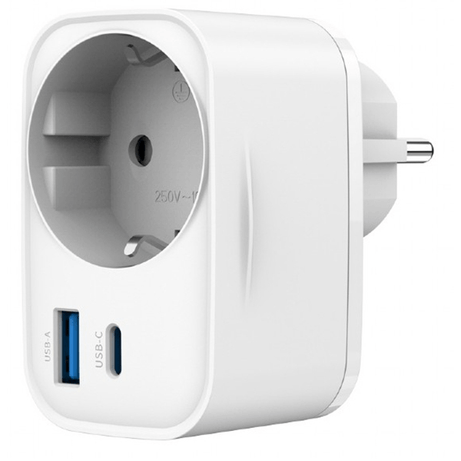 CARGADOR RAPIDO GEMBIRD USB DE 2 PUERTOS CON TOMA DE CA DE PASO 20 W BLANCO - Imagen 1 de 7 CARGADOR RAPIDO GEMBIRD USB DE 2 PUERTOS CON TOMA DE CA DE PASO 20 W BLANCO - Imagen 1 de 7