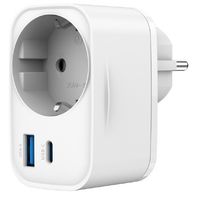 Miniatura 2 de CARGADOR RAPIDO GEMBIRD USB DE 2 PUERTOS CON TOMA DE CA DE PASO 20 W BLANCO