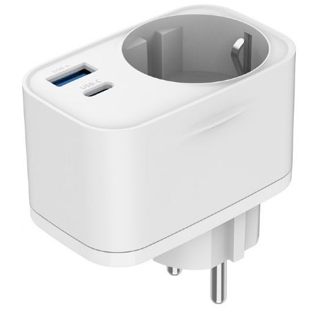 CARGADOR RAPIDO GEMBIRD USB DE 2 PUERTOS CON TOMA DE CA DE PASO 20 W BLANCO - Imagen 3 de 7 CARGADOR RAPIDO GEMBIRD USB DE 2 PUERTOS CON TOMA DE CA DE PASO 20 W BLANCO - Imagen 3 de 7
