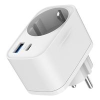 Miniatura 4 de CARGADOR RAPIDO GEMBIRD USB DE 2 PUERTOS CON TOMA DE CA DE PASO 20 W BLANCO