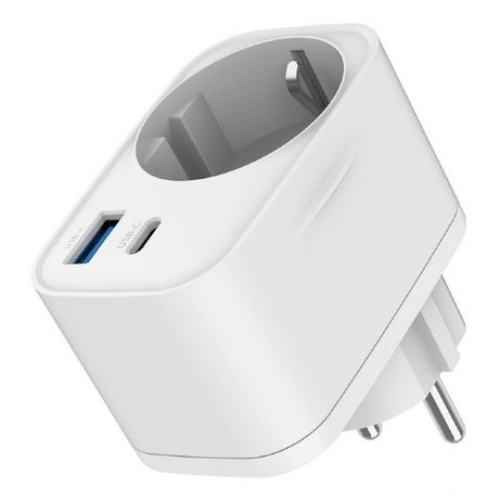 CARGADOR RAPIDO GEMBIRD USB DE 2 PUERTOS CON TOMA DE CA DE PASO 20 W BLANCO - Imagen 4 de 7 CARGADOR RAPIDO GEMBIRD USB DE 2 PUERTOS CON TOMA DE CA DE PASO 20 W BLANCO - Imagen 4 de 7