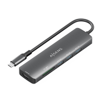 Miniatura 1 de AISENS USB C Dock 6 en 1  USB C A  1x HDMI  3x USB A  1x SD  1x MicroSD  Gris  15cm