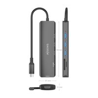 Miniatura 5 de AISENS USB C Dock 6 en 1  USB C A  1x HDMI  3x USB A  1x SD  1x MicroSD  Gris  15cm