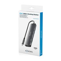 Miniatura 8 de AISENS USB C Dock 6 en 1  USB C A  1x HDMI  3x USB A  1x SD  1x MicroSD  Gris  15cm