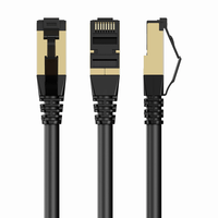 Miniatura 1 de CABLE RED S-FTP GEMBIRD  CAT 8 LSZH NEGRO 0,5 M