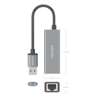 Miniatura 5 de AISENS Conversor USB 3 0 a ethernet Gigabit 10 100 1000 Mbps  Gris  15cm