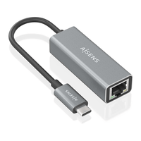 Miniatura 1 de AISENS Conversor USB3 1 Gen1 USB C a ethernet Gigabit 10 100 1000 Mbps  Gris  15cm