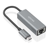 Miniatura 2 de AISENS Conversor USB3 1 Gen1 USB C a ethernet Gigabit 10 100 1000 Mbps  Gris  15cm