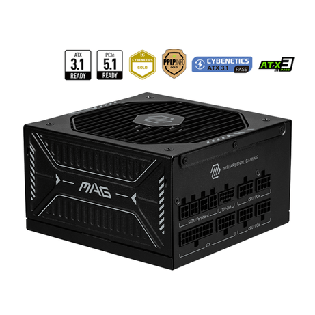 Fuente Alimentación 850W MSI MAG A850GLS PCIE5 80 PLUS Gold Fully-Modular Negro - Imagen 1 de 6 Fuente Alimentación 850W MSI MAG A850GLS PCIE5 80 PLUS Gold Fully-Modular Negro - Imagen 1 de 6