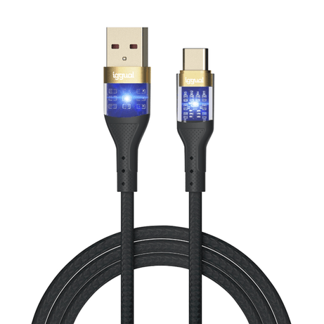 iggual Cable USB-A a tipo C 3A 100 cm trenzado LED - Imagen 1 de 2 iggual Cable USB-A a tipo C 3A 100 cm trenzado LED - Imagen 1 de 2