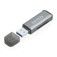 Miniatura 1 de LECTOR TARJETAS AISENS SD MICRO SD MMC RS-MMC MMC MICRO USBA GRIS