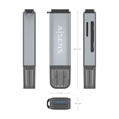 LECTOR TARJETAS AISENS SD MICRO SD MMC RS-MMC MMC MICRO USBA GRIS - Imagen 5 de 8 LECTOR TARJETAS AISENS SD MICRO SD MMC RS-MMC MMC MICRO USBA GRIS - Imagen 5 de 8