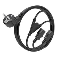 Miniatura 3 de CABLE ALIMENTACION CPU AISENS CEE7/M-2XC13/H NEGRO 3mts