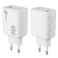 Miniatura 2 de LEOTEC CARGADOR 65W GaN Ultra Slim 2 USB C PD+1 USB A blanco (compatible con Apple y Samsung)