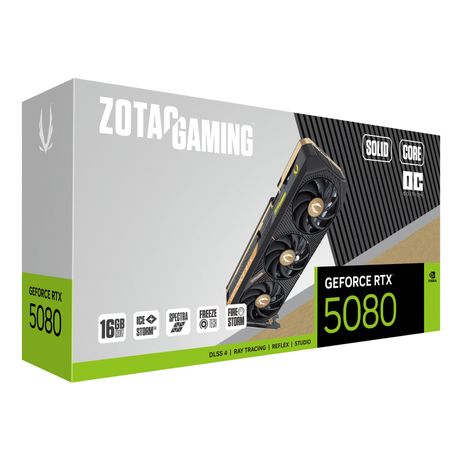 Tarjeta Gráfica ZOTAC NVIDIA GeForce RTX 5080 SOLID CORE OC | 16GB GDDR7 | DLSS 4 - Imagen 9 de 9 Tarjeta Gráfica ZOTAC NVIDIA GeForce RTX 5080 SOLID CORE OC | 16GB GDDR7 | DLSS 4 - Imagen 9 de 9